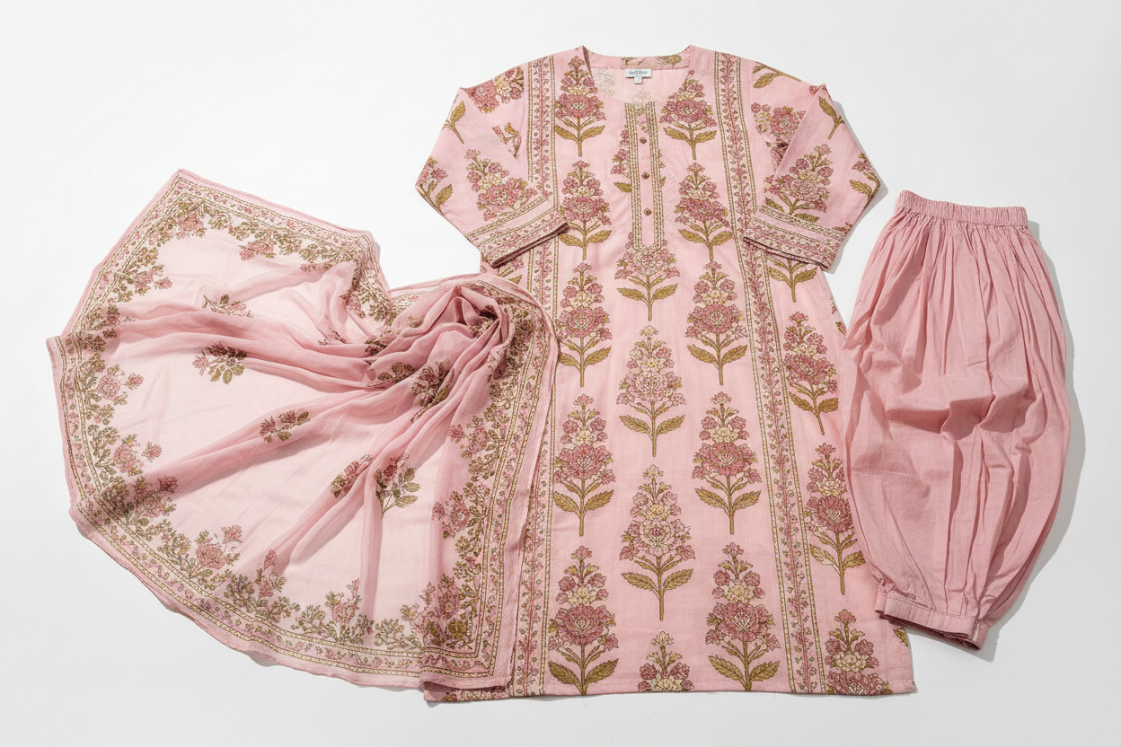 Cotton Kurta Set - Pastel Dreams