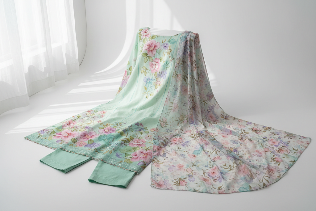 Casual Lawn Suit - Floral Whisper
